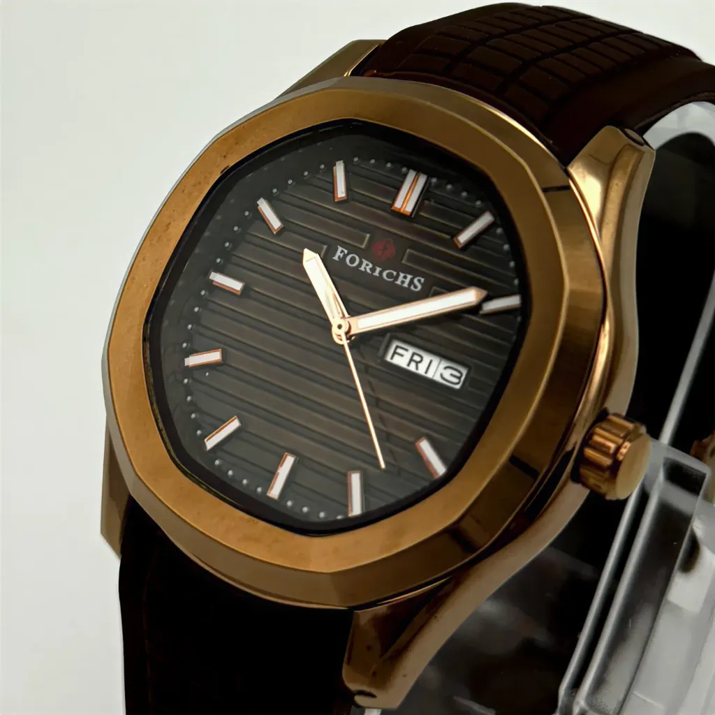 Forichs gold-tone analogue watch