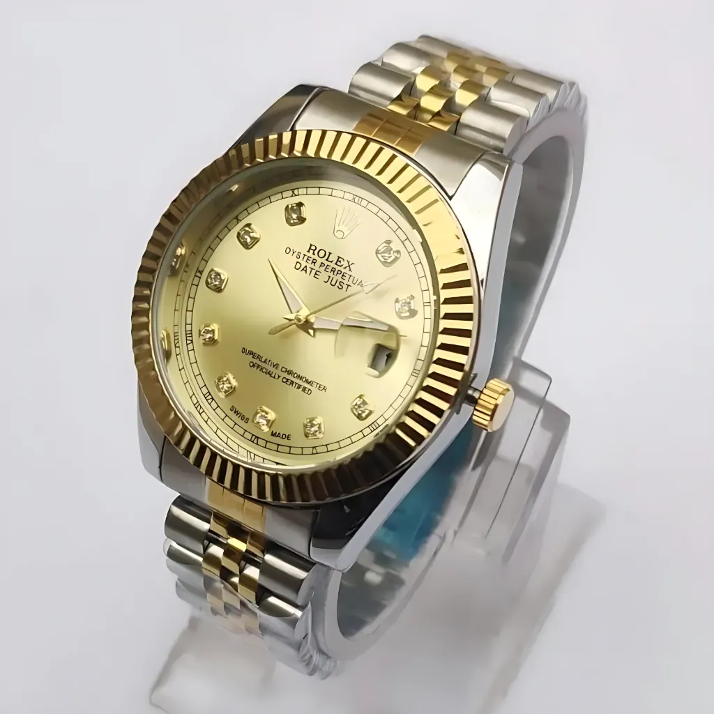 Rolex Date Just Stainless Steel Watch (Gold)